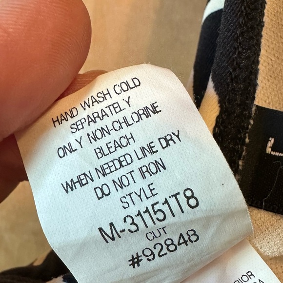 La Blanca Bikini Halter Black and White Tie Swimsuit Top - Picture 6 of 10